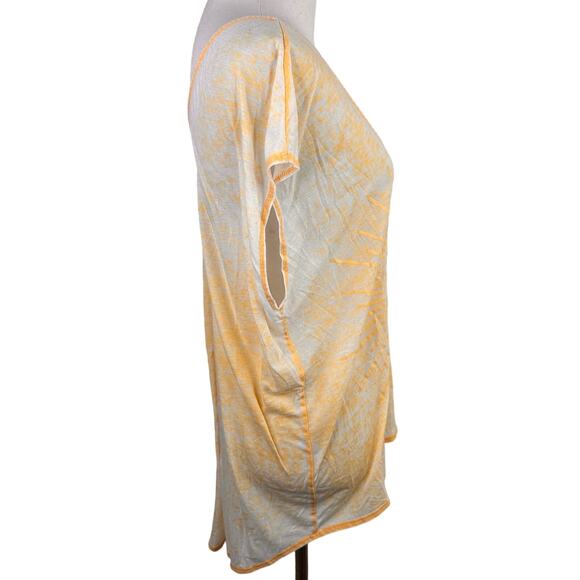 Chaser Yellow Burnout Imagine V-Neck Blouse Size Small - Picture 5 of 8